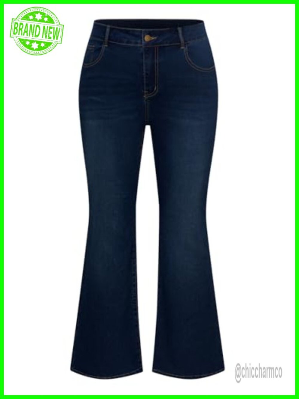 Women's Plus Size Flared High Waisted Stretchy Denim Jeans